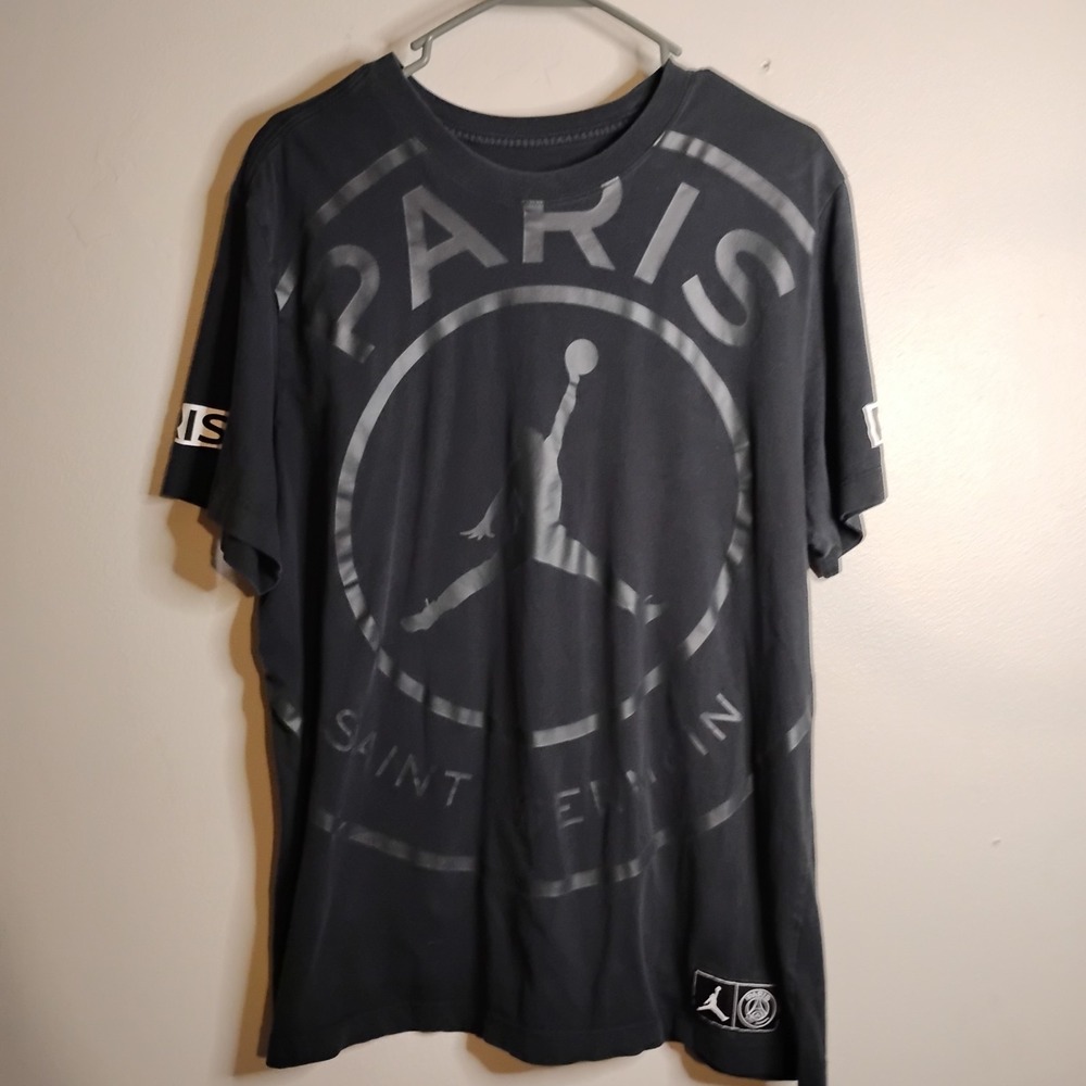 Michael Jordan St.Germain Paris Air Hang Print, Mens Large Black T, #23 #Goat